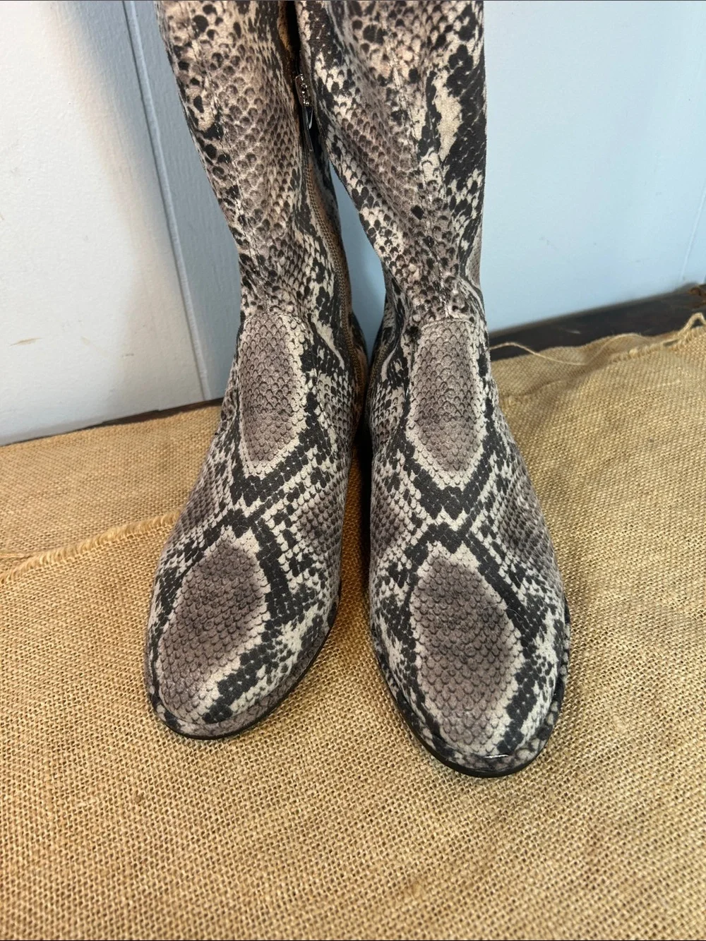 Marc Fisher Over-the-Knee Snake-Print Boots